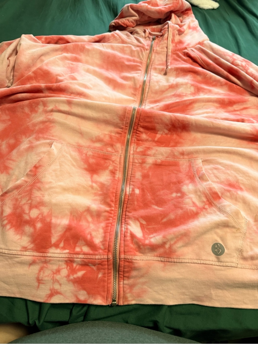 torrid Coral Tie-Dye Zip-Up Bomber Hoodie